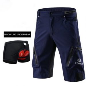 Pantaloncini MTB da Ciclismo - Blu scuro con gel, M
