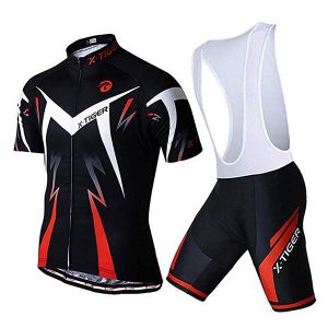 Completo da Ciclismo Uomo "X-Pro" - Set Ciclismo con Salopette Rosso, S
