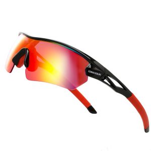 Occhiali da Ciclismo - Rosso Nero