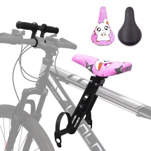 Seggiolino Bici per Bambini Montato Frontale - Sella e Manubrio Rosa