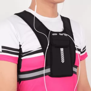 Gilet da Corsa Riflettente Leggero con Borsa da Petto