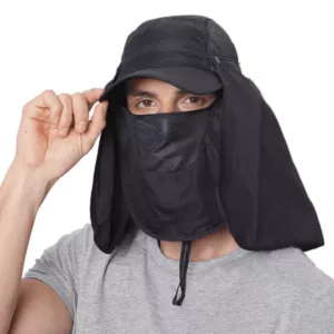Cappello con Visiera e Copri Collo per Protezione Solare del Viso