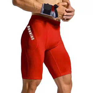 Shorts da Allenamento Compressivi da Uomo - Rosso, S