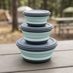 silicone bowl, camping bowl, collapsible bowl, foldable bowl